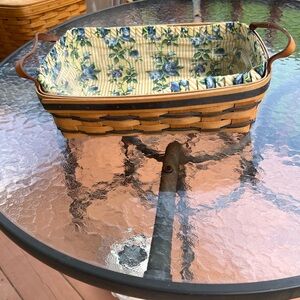 Longaberger Woven Basket with Handles protector and liner